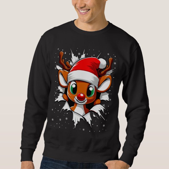 Sudadera Rindeer Rudolph, Navidades divertidos (Anverso)