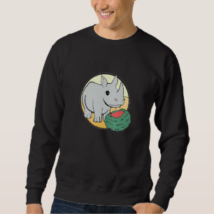 Sudadera Rinoceronte Adorable Comiendo Una Sandía Para Anim