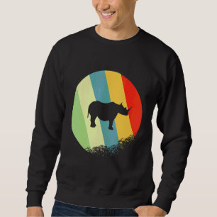 Sudadera Rinoceronte Animal Redondo Con Colores Retro