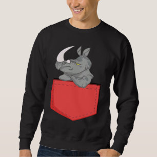 Sudadera Rinoceronte De Bolsillo Enfadado Rinoceronte En