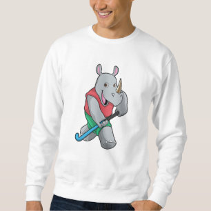 Sudadera Rinoceronte en hockey con bate de hockey