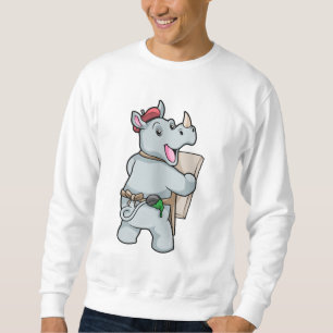 Sudadera Rinoceronte en pintura con colores