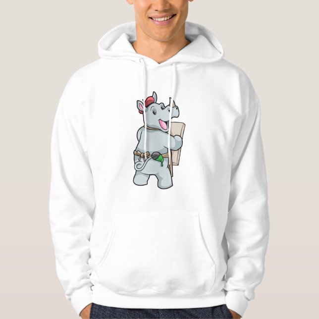 Sudadera Rinoceronte en pintura con colores (Anverso)