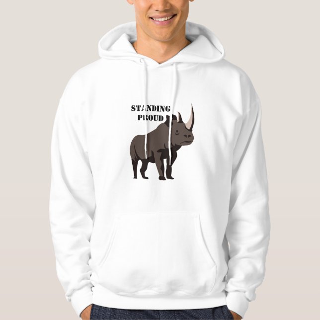 Sudadera Rinoceronte negro con orgullo (Anverso)