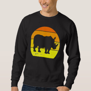 Sudadera Rinoceronte Retro Silueta de Rinoceronte Vintage A