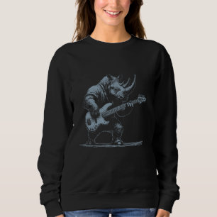 Sudadera Rinoceronte toca guitarra de tocador - Ani de músi
