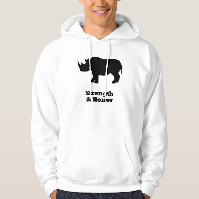 Sudadera Rinoceronte Y Honor negro (Anverso)