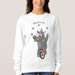 Sudadera Rinocerontes divertidos y lindos en monociclo