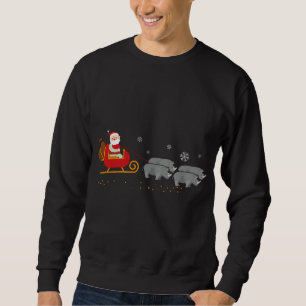 Sudadera Rinocerontes sacan a Santa Sleighs Rhinoceros C