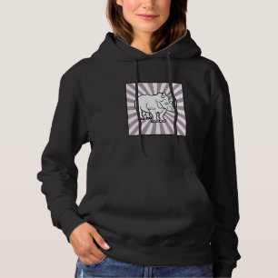 Sudadera Rinocerontes Starburst Vintage Mujeres Gráficas Ho