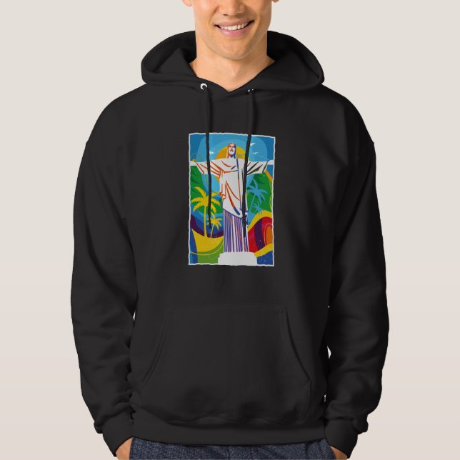 Sudadera Rio de Janeiro Cristo Redentor Brazil Skyline Silh (Anverso)