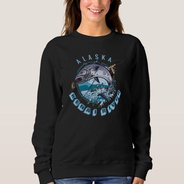 Sudadera Río Kenai Alaska Alaskan Salmon Pescador AK (Anverso)
