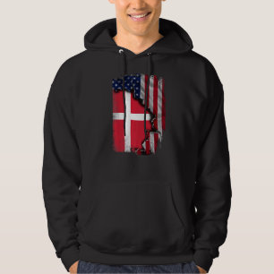 Sudadera RÍOS daneses Bandera media americana Dinamarca