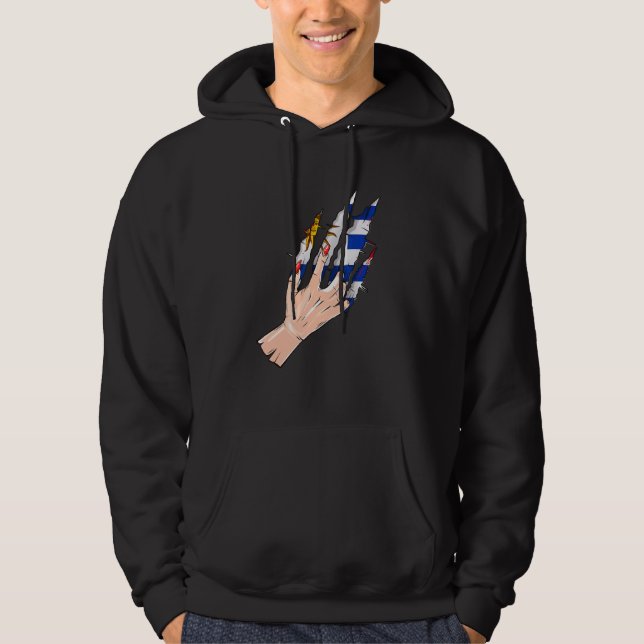 Sudadera Rip De Mano Con Bandera De Uruguay (Anverso)