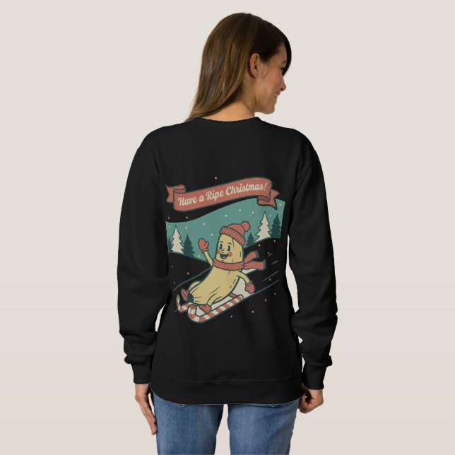 Sudadera Ripe Christmas Banana Skiing Retro Cartoon Hoodies (Reverso completo)
