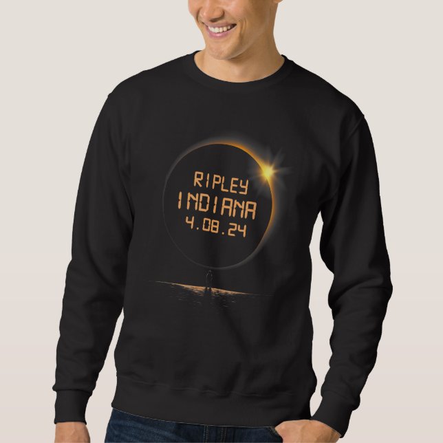 Sudadera Ripley Indiana IN Eclipse Solar Total 8 de abril d (Anverso)