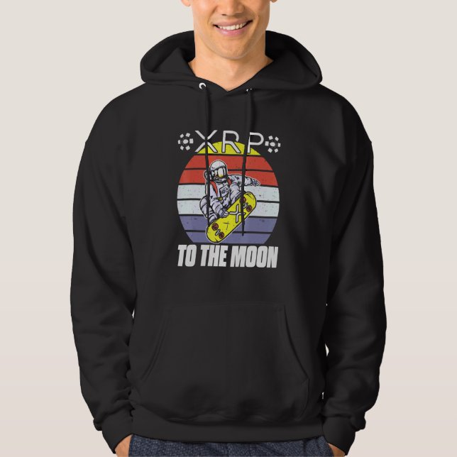 Sudadera Ripple XRP Astronauta Retro Sunset Blockchain 1 (Anverso)