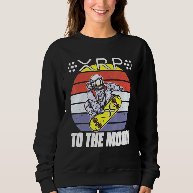 Sudadera Ripple XRP Astronauta Retro Sunset Blockchain 1 (Anverso)