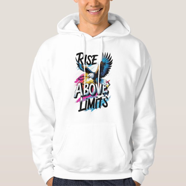 Sudadera Rise Above Limits – Inspirational Typography Tee  (Anverso)