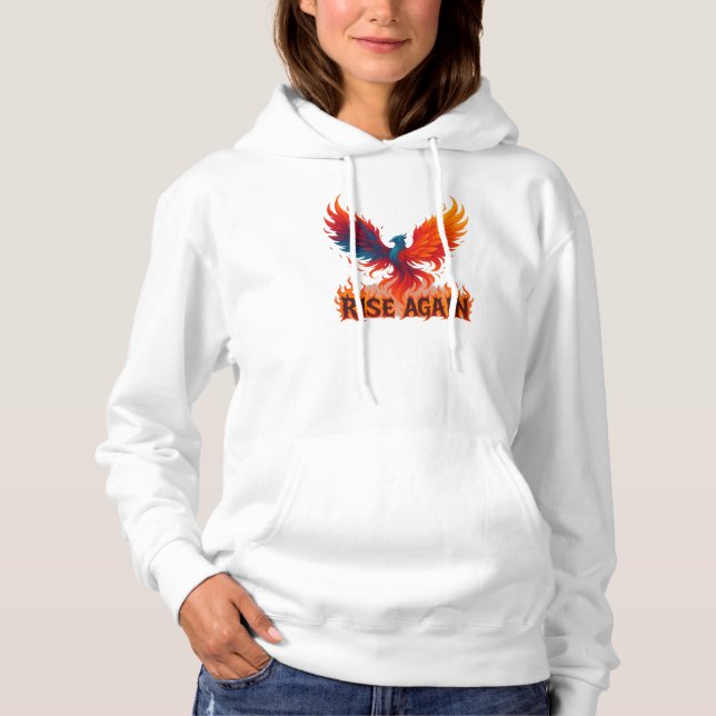 Sudadera Rise Again Phoenix – Fire Rebirth Motivational (Anverso)