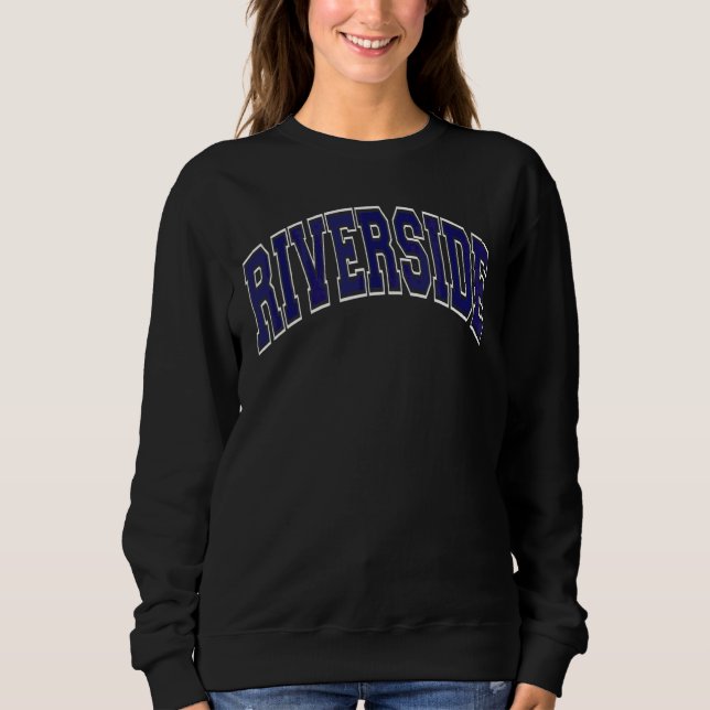 Sudadera Riverside California Ca Varsity Estilo Naval Azul  (Anverso)