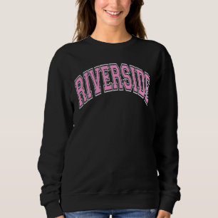 Sudadera Riverside California Ca Varsity Style Pink Text