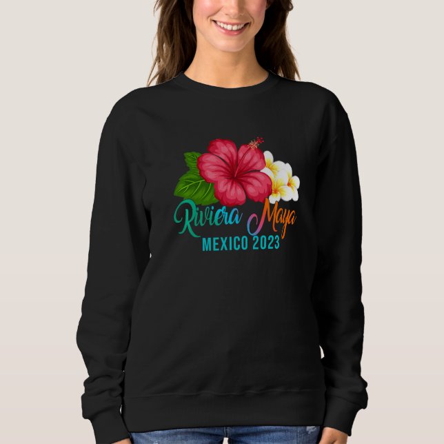 Sudadera Riviera Maya Vacation México Tropical Hibiscus Flo (Anverso)