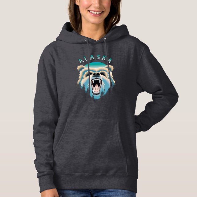 Sudadera Roaring Grizzly Bear Face - Alaska Wildlife (Anverso)