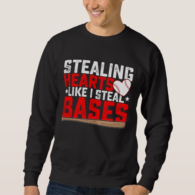 Sudadera Robando corazones como robo bases Béisbol (Anverso)