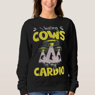 Sudadera Robar Vacas Es Mi Espacio Cardio Alien Ufo Abducti