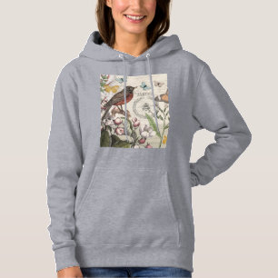 Sudadera Robin Elegant Bird Butterfly Arte Francés