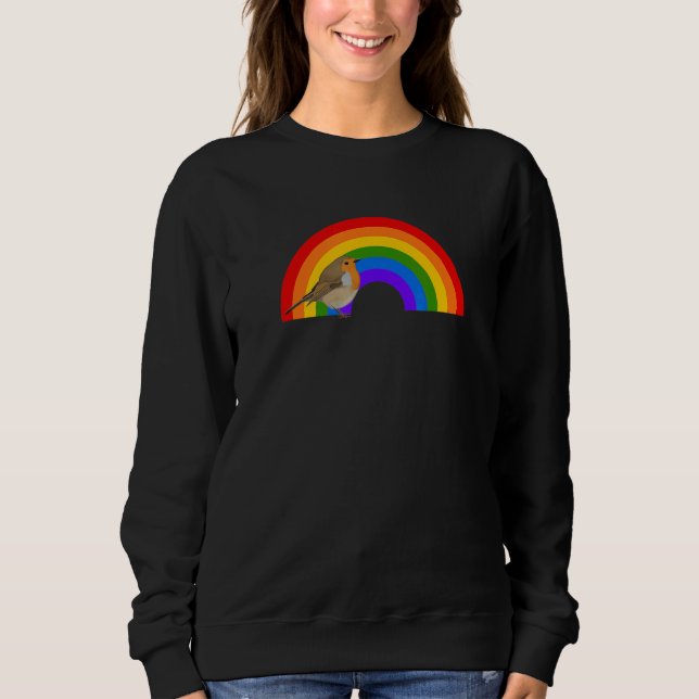 Sudadera Robin Rainbow Bird Bird  Birdwatcher Animal Biolog (Anverso)