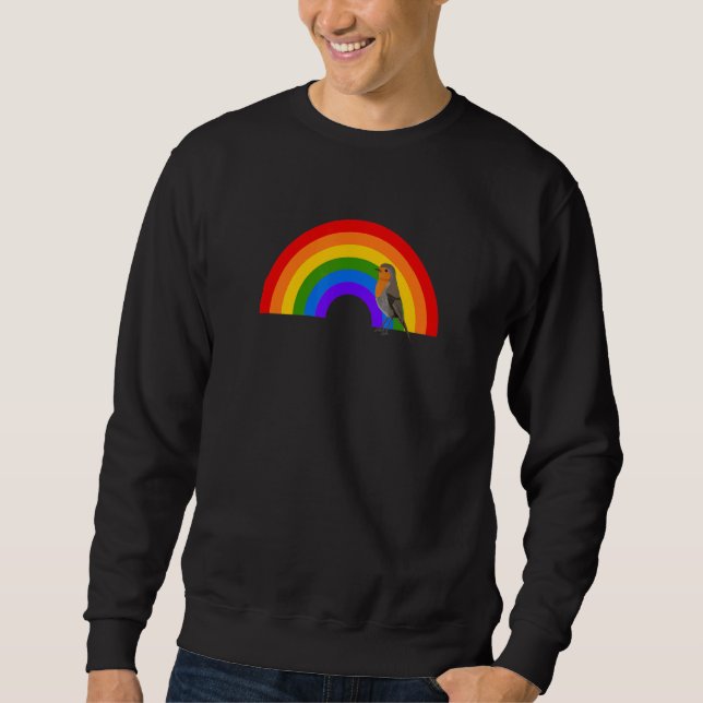 Sudadera Robin Rainbow Bird Bird Birdwatcher Animal Biologi (Anverso)