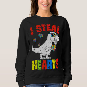 Sudadera Robo corazones Dinosaurio Autism Awareness Toddler