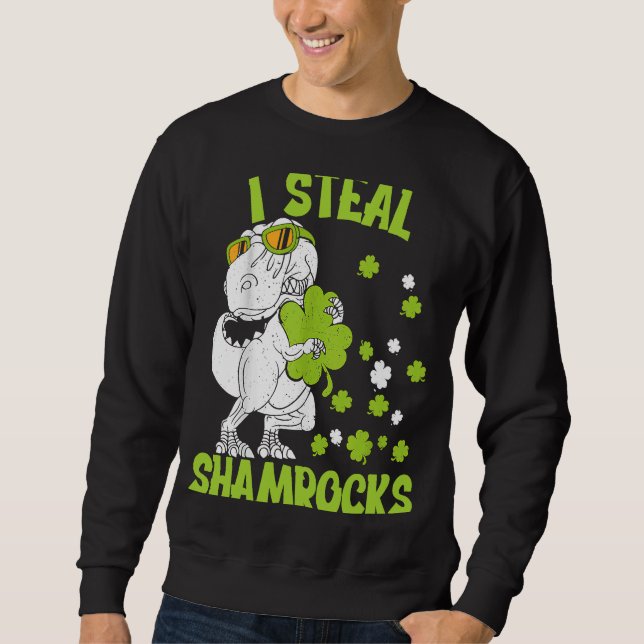 Sudadera Robo Shamrock st patrick's day Dinosaur 5 (Anverso)