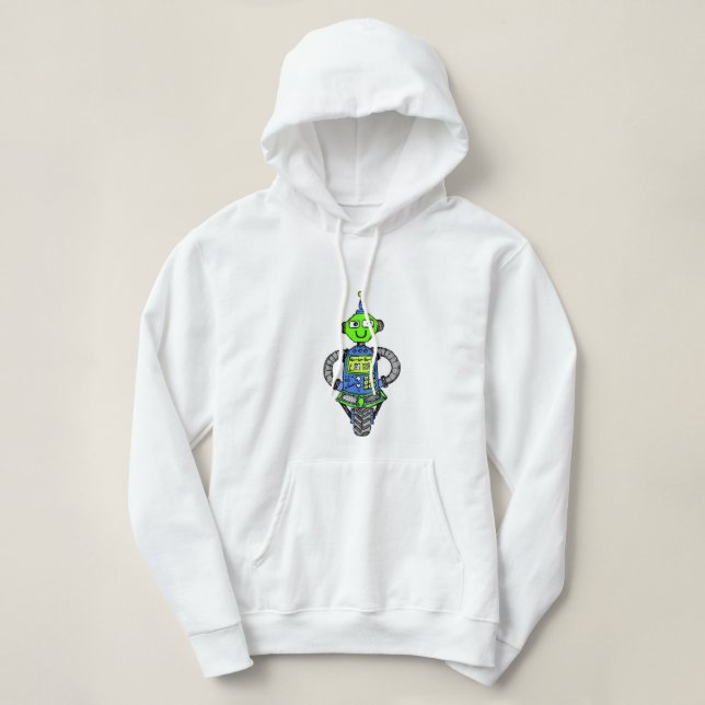 Sudadera Robot arnie, azul y verde (Diseño del anverso)