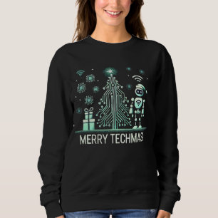 Sudadera Robot de IA con árbol de Navidad tecnológico - Tec