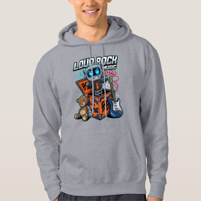 Sudadera Robot de Música Rock Fuerte (Anverso)
