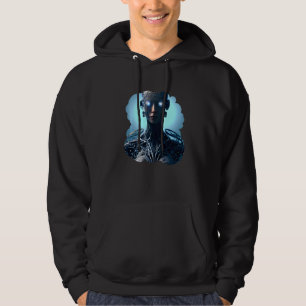 Sudadera Robot Femenino Ciberpunk Cyborg Futurista Único Di