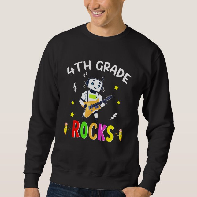 Sudadera Robot Guitar Cuarto Grado Rockea De Vuelta Al Esco (Anverso)