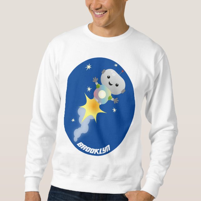 Sudadera Robot lindo volando en el ilustracion del personal (Anverso)