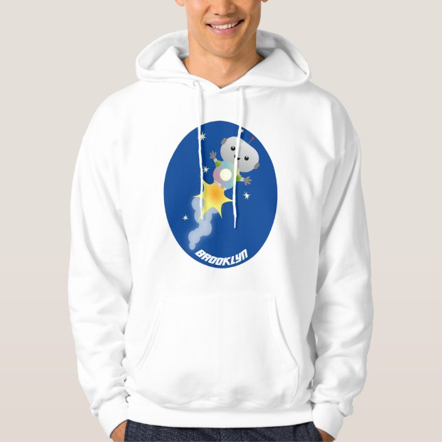 Sudadera Robot lindo volando en el ilustracion del personal (Anverso)