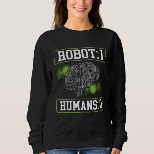 Sudadera Robots 1 Humanos 0 Impresión posterior AI Intelige