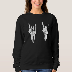 Sudadera Roca De Esqueleto Sobre Las Manos Halloween Hombre