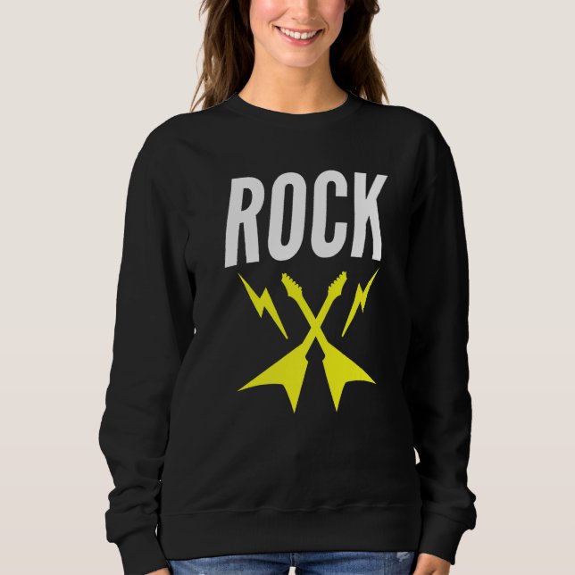 Sudadera Rocas de guitarra rayos para seguir rockeando (Anverso)