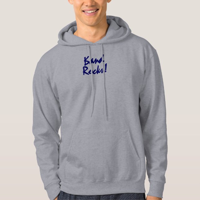 Sudadera Rocas de la banda - letras azules de las flautas (Anverso)