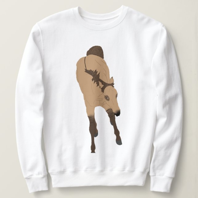 Sudadera Rociando el caballo Dun (Anverso del diseño)