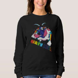 Sudadera Rociero Rock Unicornio Esqueleto Música Heavy Meta