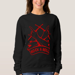 Sudadera Rock And Roll Drumsticks Musical Band Drumming