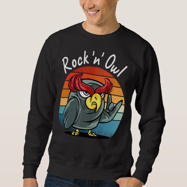 Sudadera Rock Búho vintage Devil Horns Rock (Anverso)